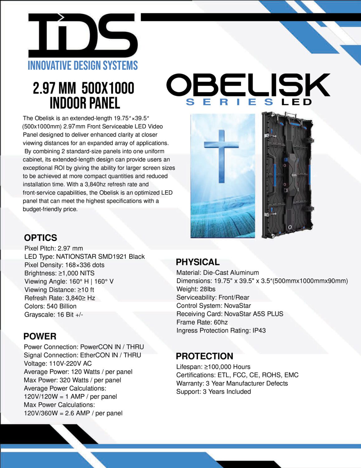 OBELISK29500X1000 outdoor razor led screen