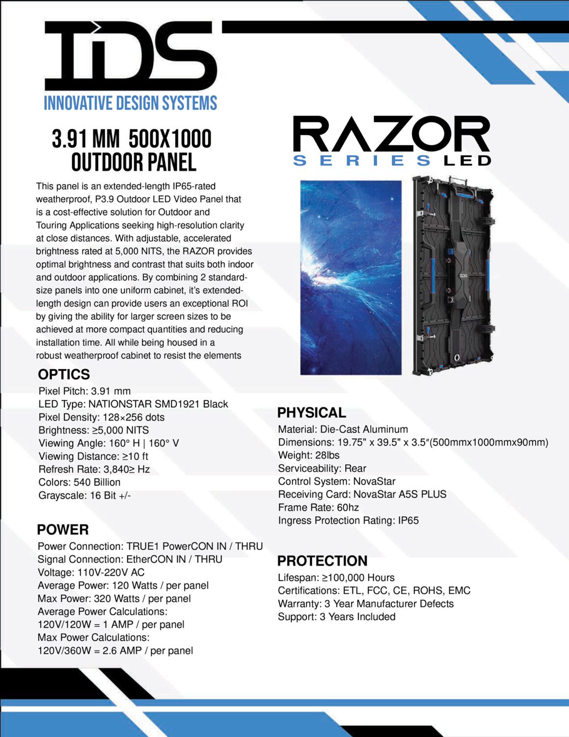 RAZOR5X10 outdoor razor led screen