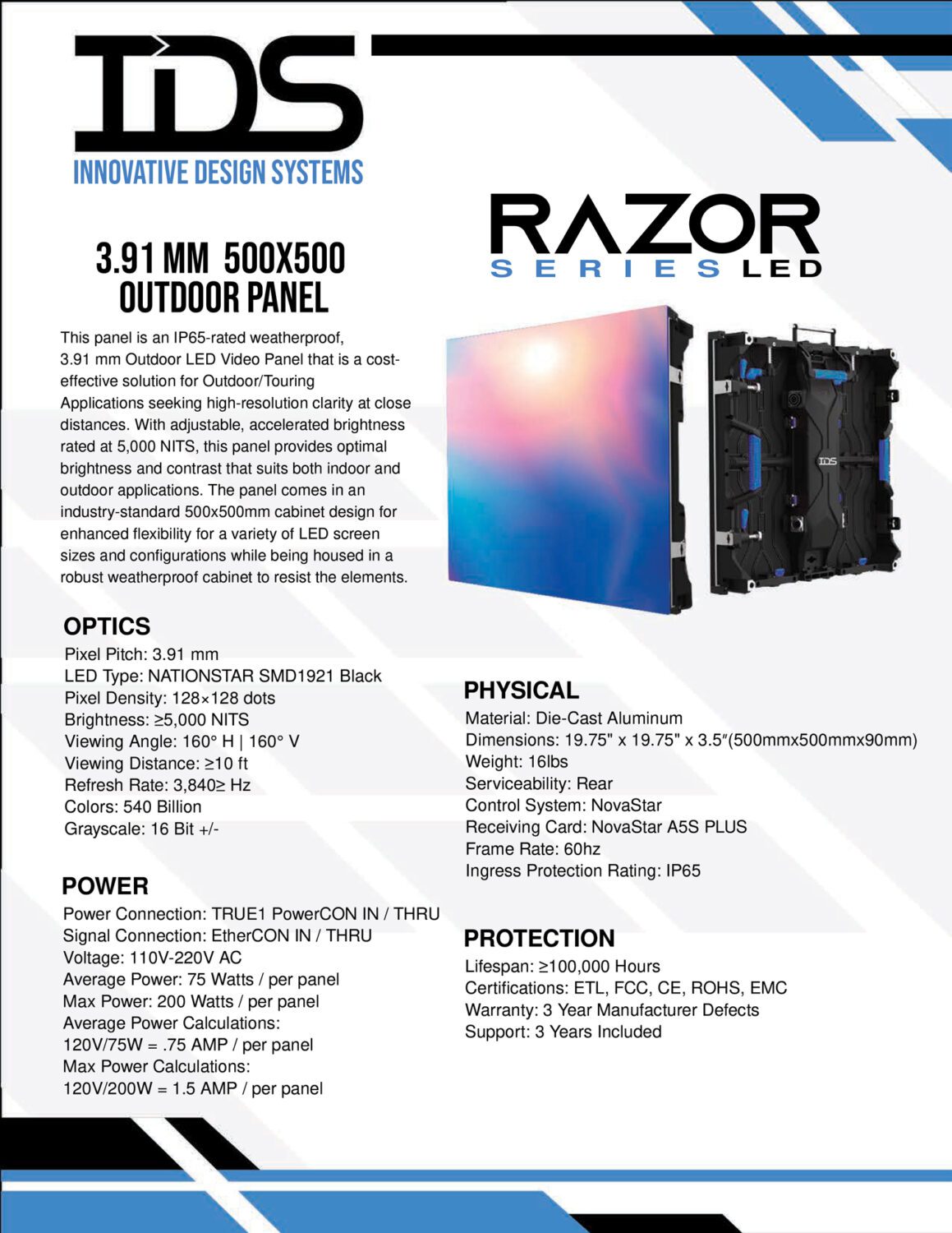 RAZOR5x5 outdoor razor led screen